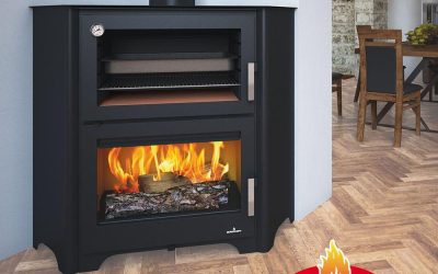 Una imagen de la estufa Bronpi Murano-R, destacando su diseño elegante y su llama cálida que brinda confort en cualquier espacio.